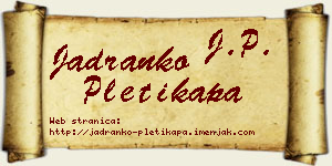 Jadranko Pletikapa vizit kartica